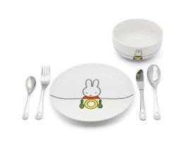 set cadeau miffy, vaisselle et couverts à persnnaliser