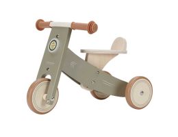 tricycle en bois vert olive, de la marque Little Dutch