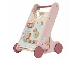 Trotteur Little Dutch, Jouet en bois aide à la marche avec activités, rose, Livraison gratuite