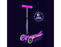 trottinette rose, glow led plus, micro