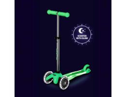 mini micro scooter, ice lime, trottinette qui brille dans la nuit