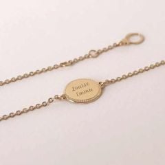 bracelet avec médaille ovale, à personnaliser, de la marque mon petit poids