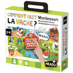 montessori jeu, headu, comment fait la vache ?
