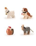 Animaux de la Ferme Trauffer, en bois, Jouet Durable, Qualité Suisse, Set de 4 jouets