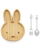 set miffy assiette bambou pour bébé, et couverts à personnaliser