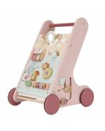 Trotteur Little Dutch, Jouet en bois aide à la marche avec activités, rose, Livraison gratuite