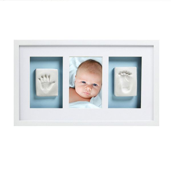 Cadre Photo Bébé avec empreintes pied main, blanc Pearhead
